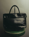 "iM MIYAKE DESIGN STUDIO" 80's-90's Glossy pebbled top handle briefcase