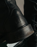 "CELINE" 2010's Triomphe leather lace up ankle boots
