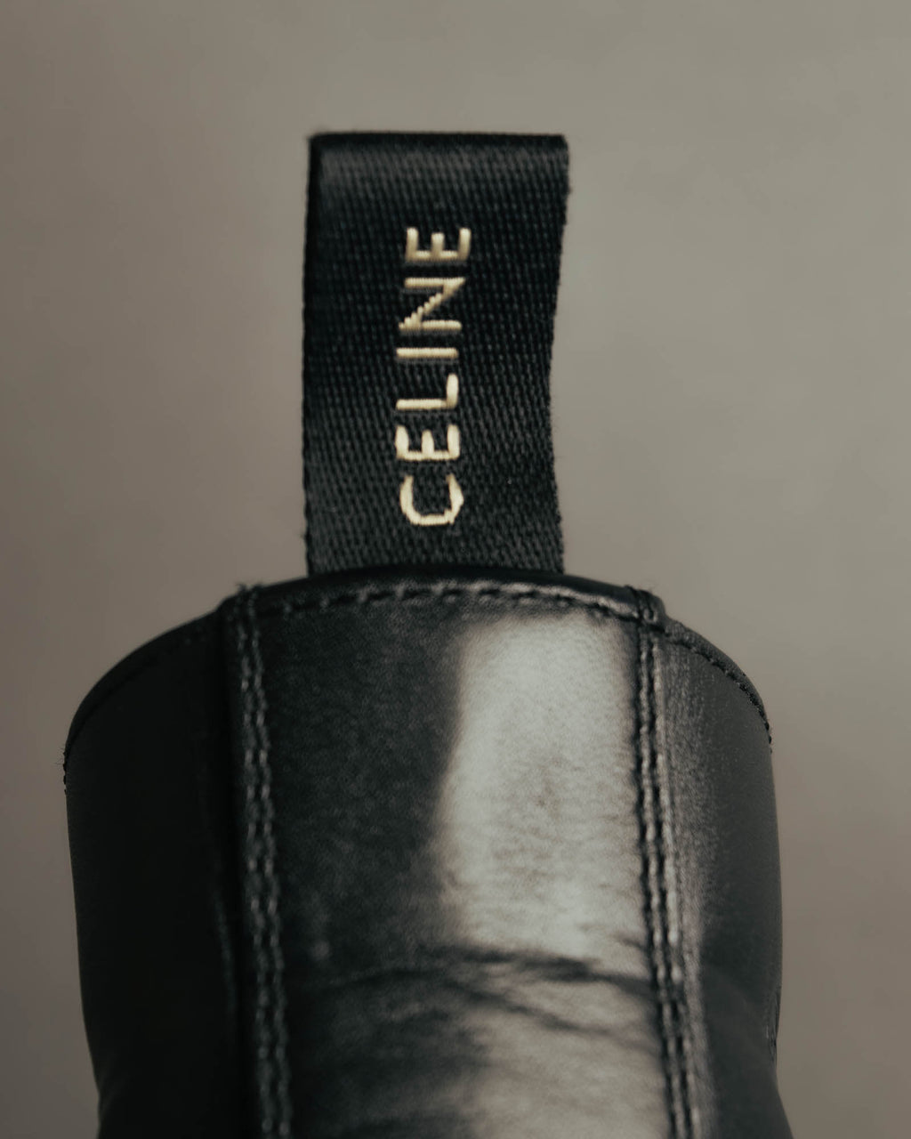"CELINE" 2010's Triomphe leather lace up ankle boots