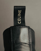 "CELINE" 2010's Triomphe leather lace up ankle boots
