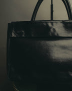 "iM MIYAKE DESIGN STUDIO" 80's-90's Glossy pebbled top handle briefcase