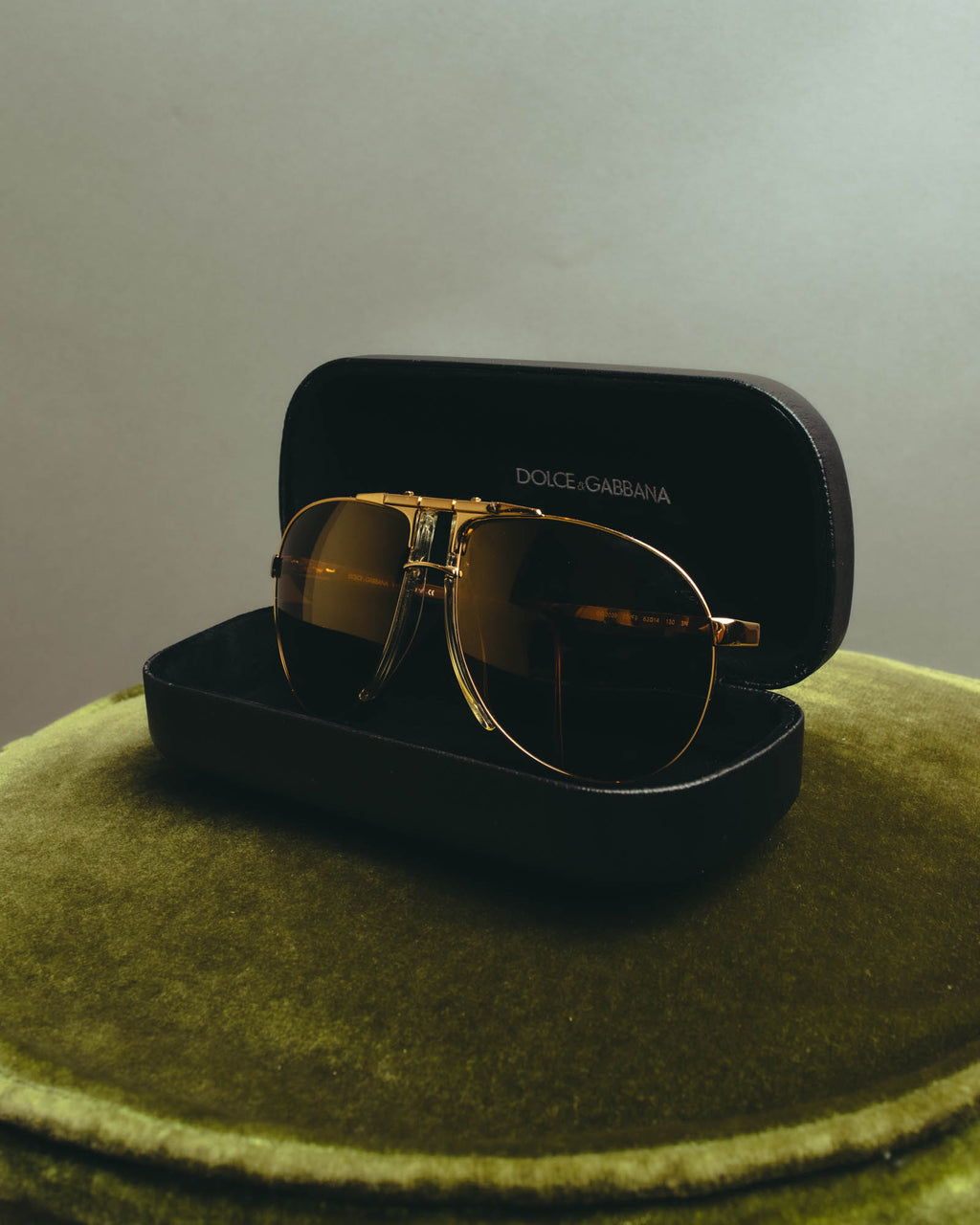 “Dolce&Gabbana” 00’s-10’s Gold metal aviator sunglasses