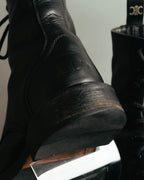 "CELINE" 2010's Triomphe leather lace up ankle boots