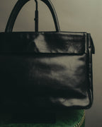 "iM MIYAKE DESIGN STUDIO" 80's-90's Glossy pebbled top handle briefcase