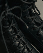 "CELINE" 2010's Triomphe leather lace up ankle boots