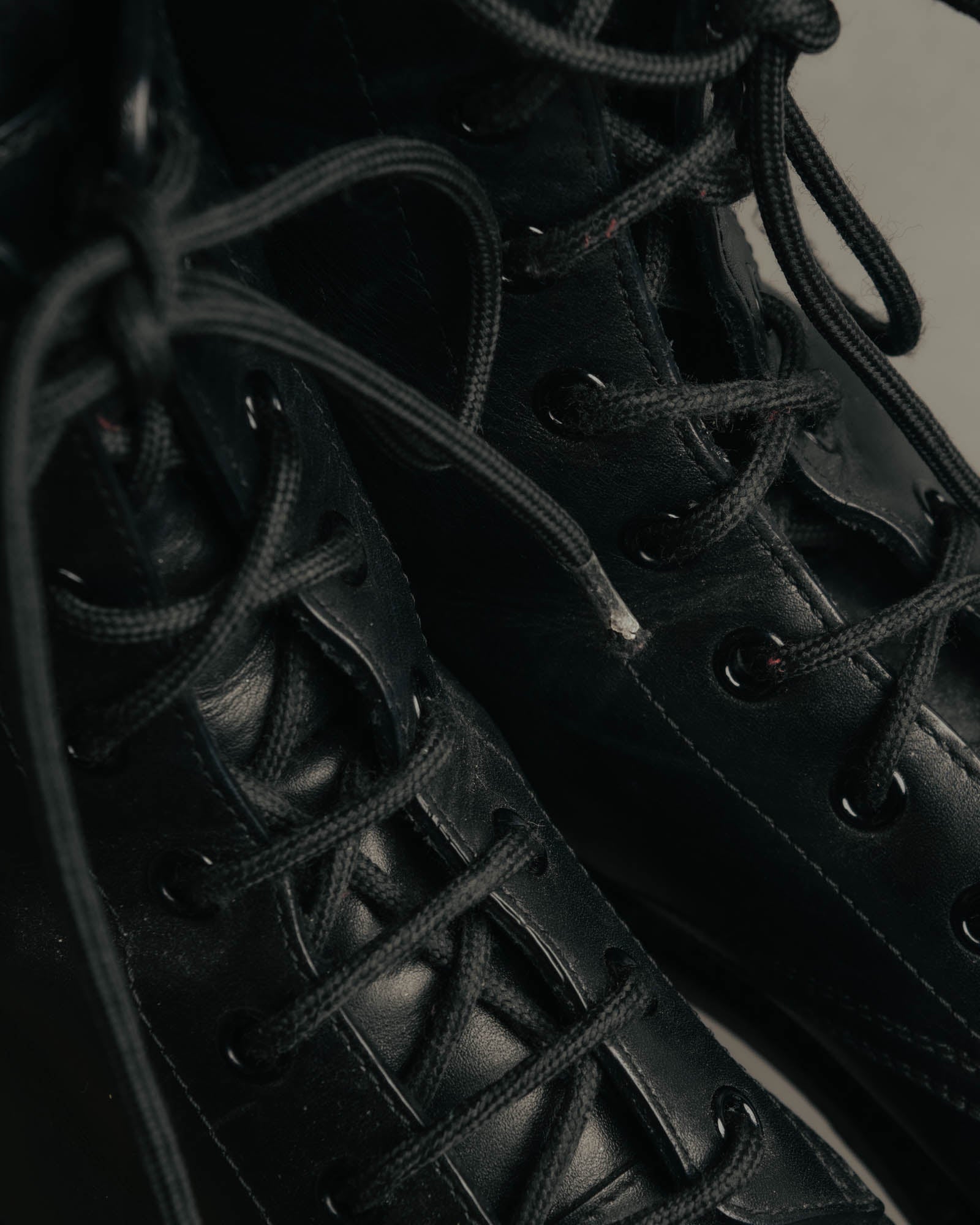 "CELINE" 2010's Triomphe leather lace up ankle boots