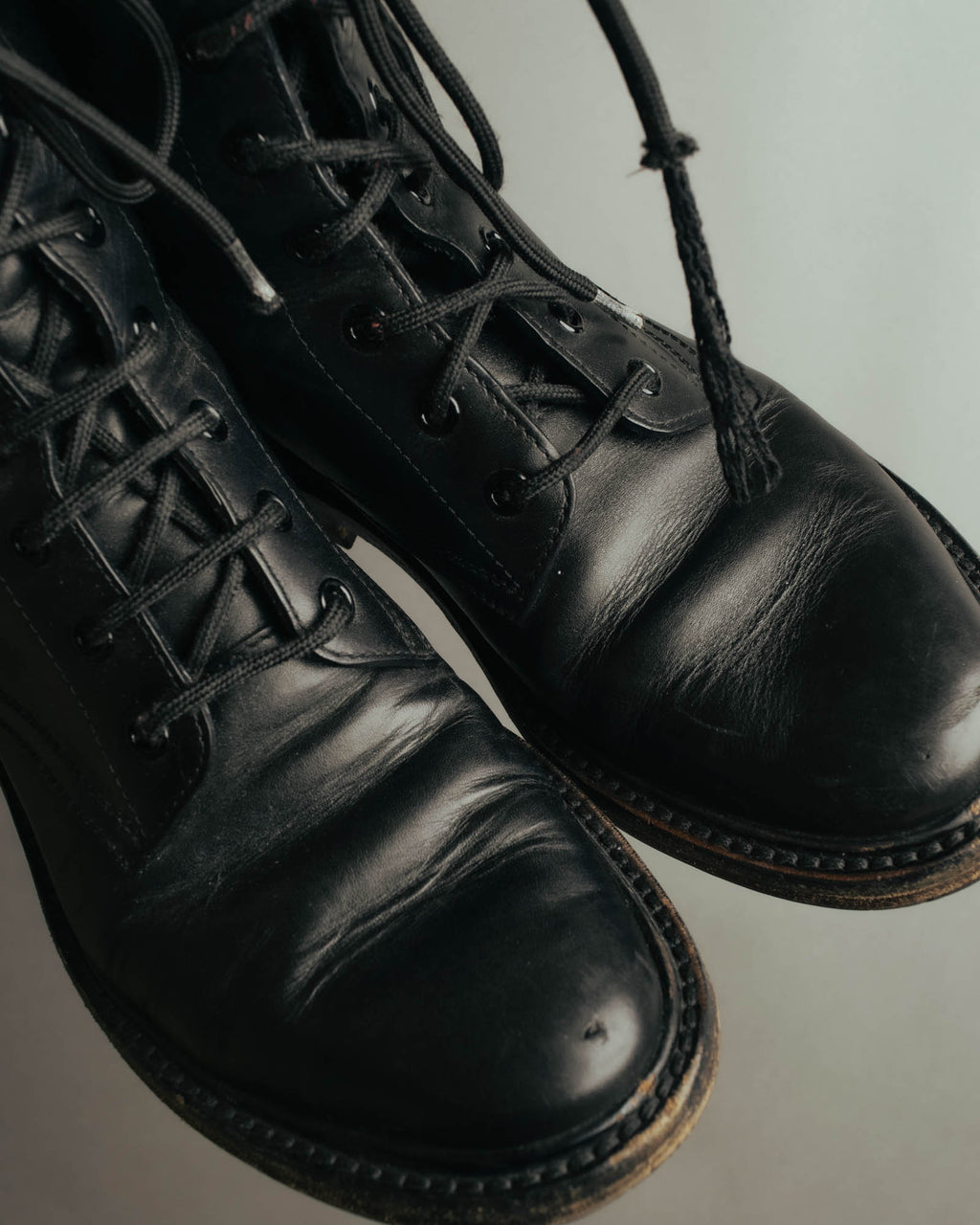 "CELINE" 2010's Triomphe leather lace up ankle boots