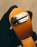 "Hermès" 00's Contrast stitched leather cuff bracelet