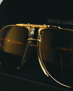 “Dolce&Gabbana” 00’s-10’s Gold metal aviator sunglasses