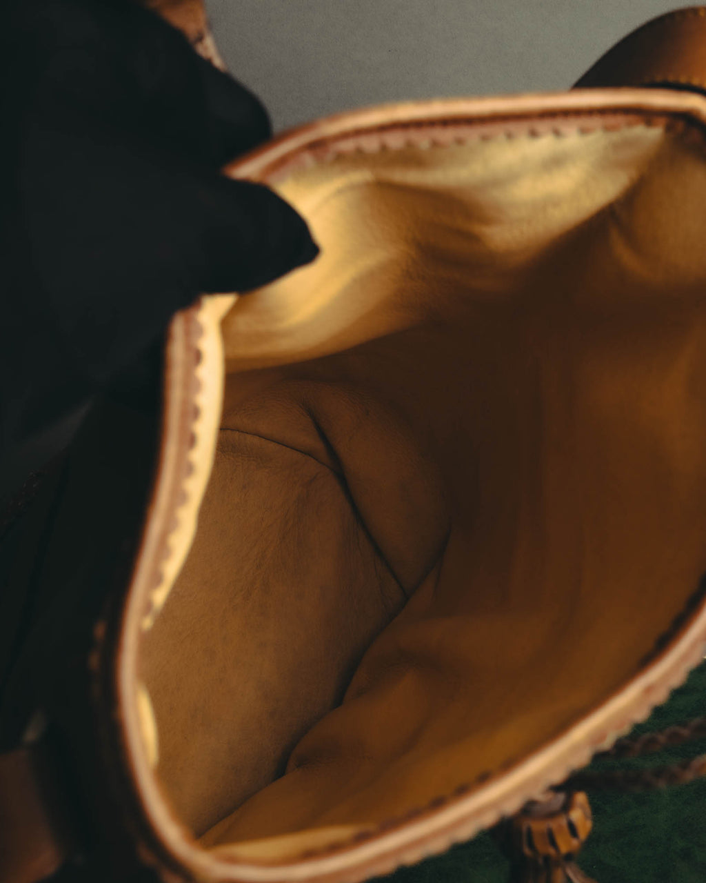"LOEWE" 90's Decorative suede leather bucket bag