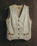 "CELINE" 70's Ivory leather vest