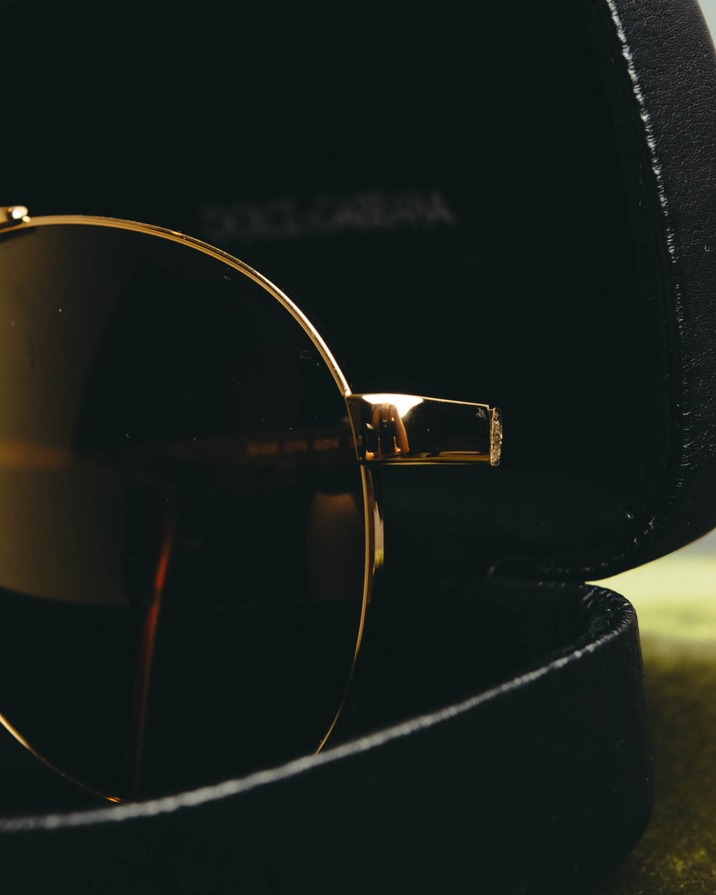“Dolce&Gabbana” 00’s-10’s Gold metal aviator sunglasses