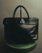 "iM MIYAKE DESIGN STUDIO" 80's-90's Glossy pebbled top handle briefcase