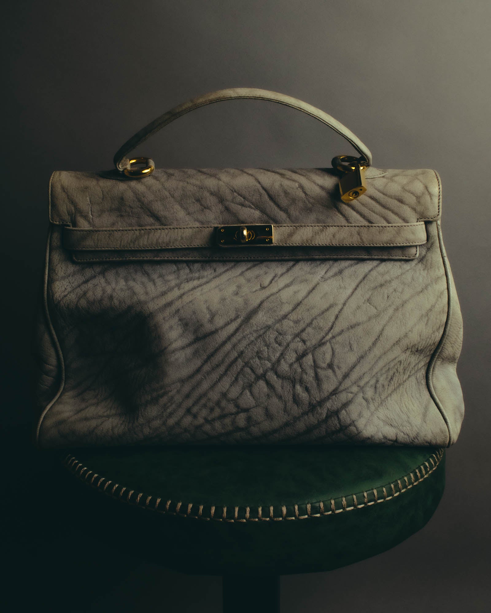 "KRISTAR CROCO" 70's-80's Exotic leather top handle handbag
