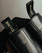 "CELINE" 2010's Triomphe leather lace up ankle boots
