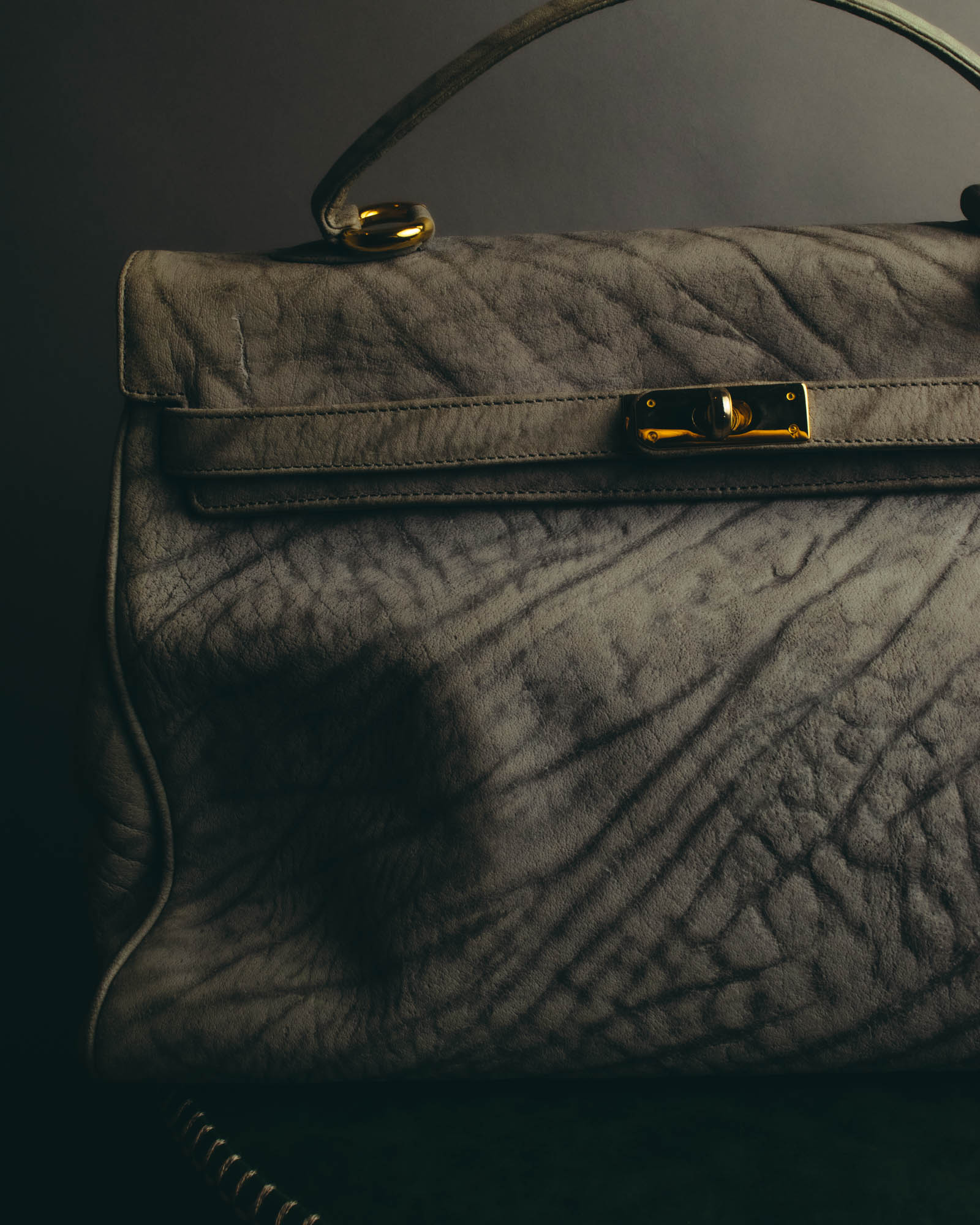 "KRISTAR CROCO" 70's-80's Exotic leather top handle handbag