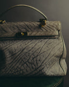 "KRISTAR CROCO" 70's-80's Exotic leather top handle handbag