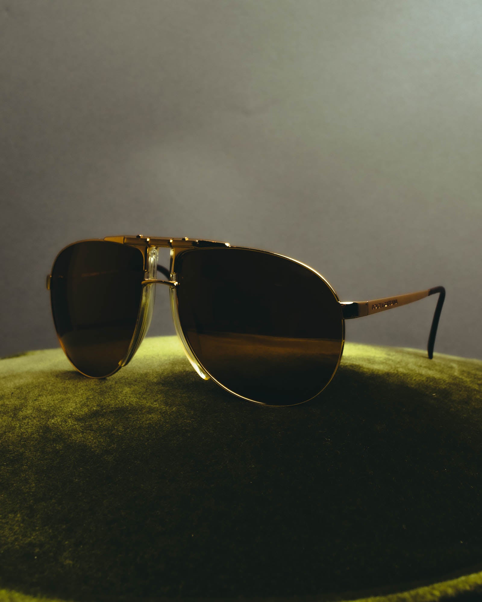 “Dolce&Gabbana” 00’s-10’s Gold metal aviator sunglasses