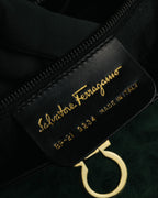 "Salvatore Ferragamo" 90's-00's Structured leather top handle handbag