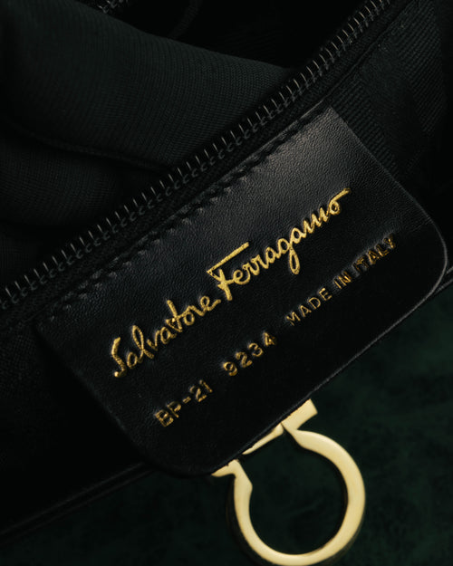 "Salvatore Ferragamo" 90's-00's Structured leather top handle handbag