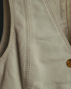 "CELINE" 70's Ivory leather vest