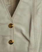"CELINE" 70's Ivory leather vest