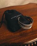 "PHILIPPE AUDIBERT" Sculptural silver tone cuff bracelet