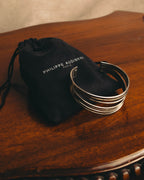 "PHILIPPE AUDIBERT" Sculptural silver tone cuff bracelet