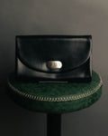 "Christian Dior" 70's-80's Glossy black flap shoulder bag