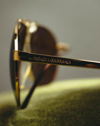 “Dolce&Gabbana” 00’s-10’s Gold metal aviator sunglasses