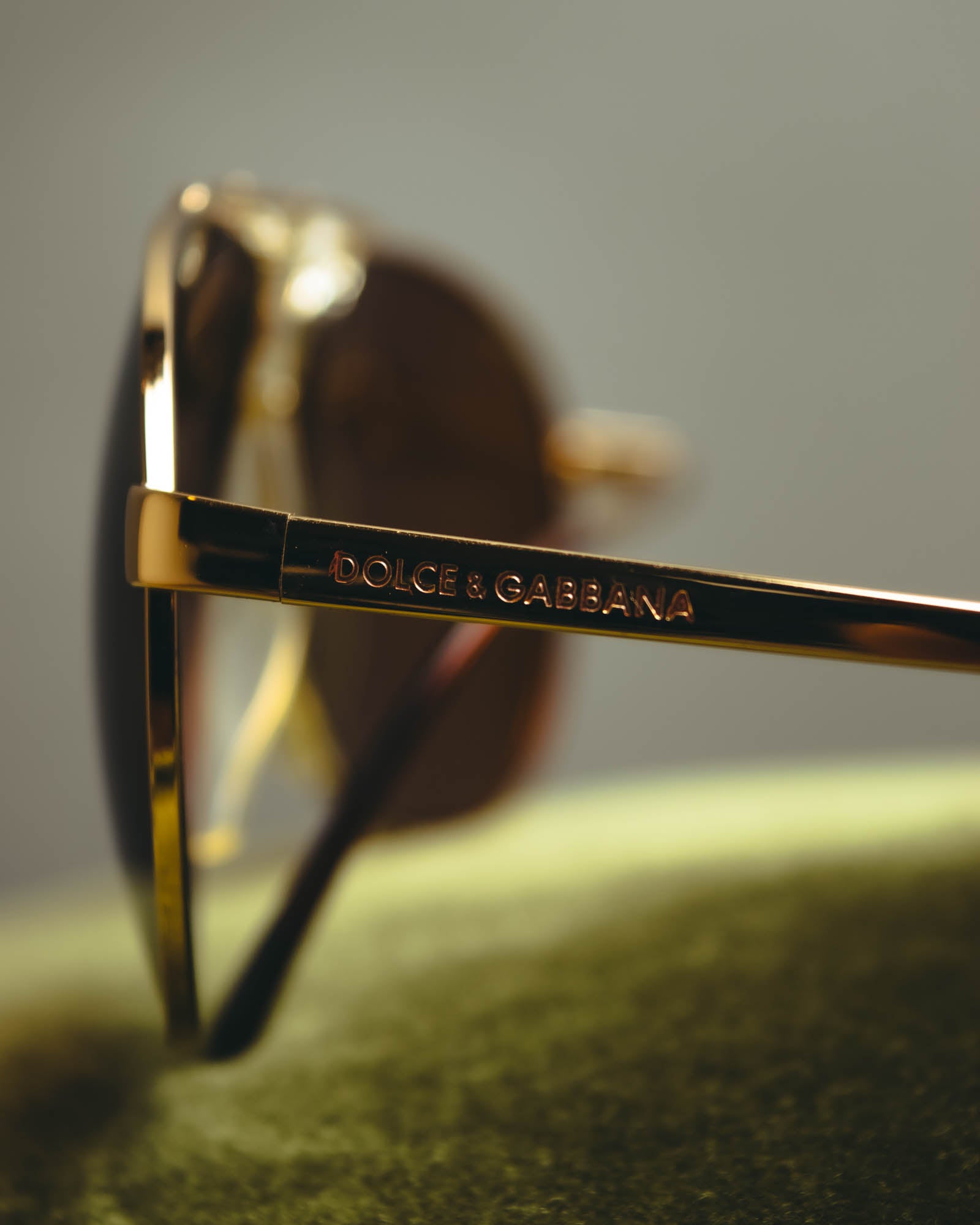“Dolce&Gabbana” 00’s-10’s Gold metal aviator sunglasses