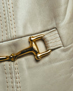 "CELINE" 70's Ivory leather vest
