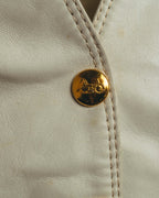 "CELINE" 70's Ivory leather vest