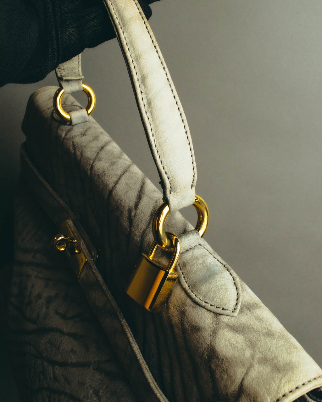 "KRISTAR CROCO" 70's-80's Exotic leather top handle handbag