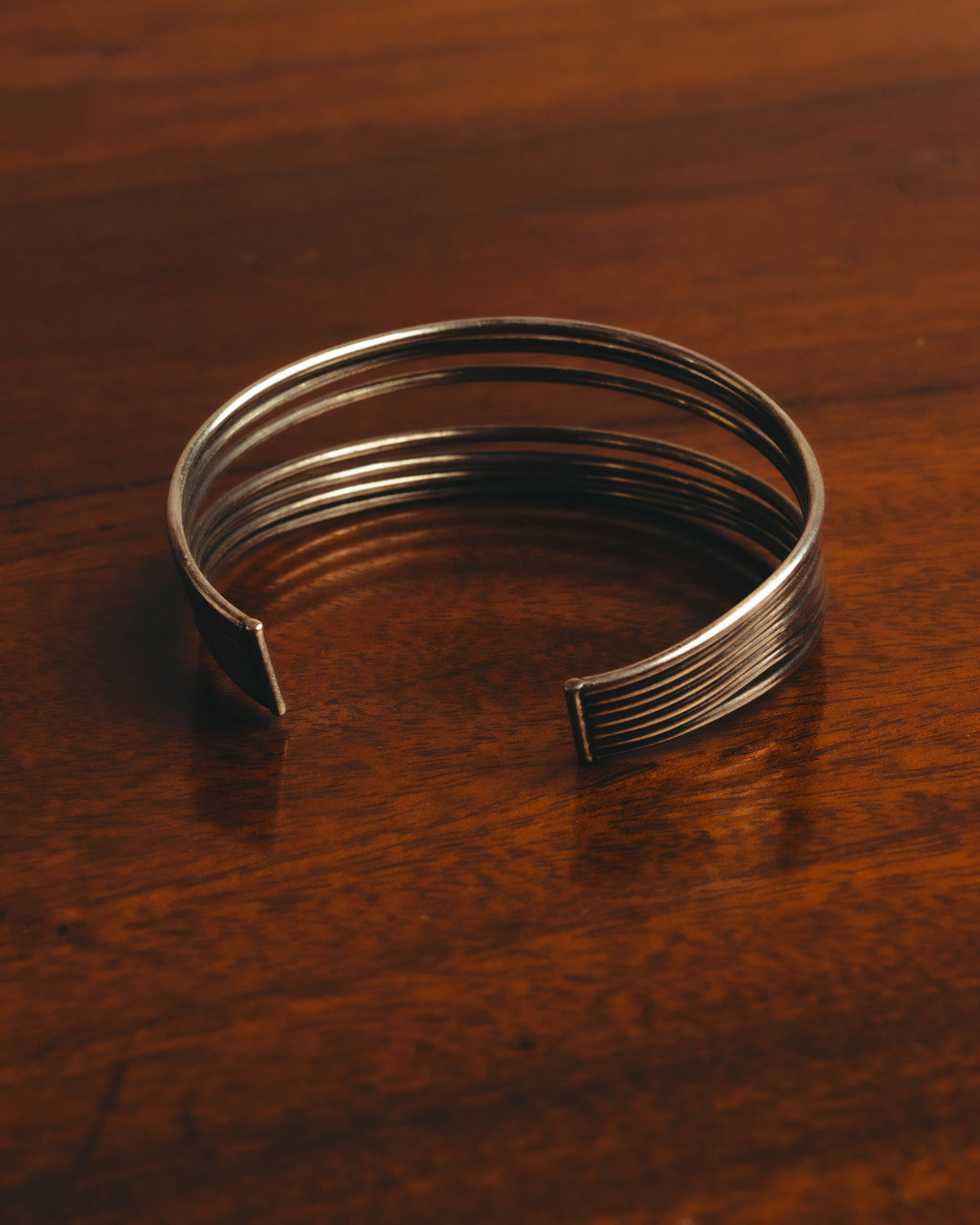 "PHILIPPE AUDIBERT" Sculptural silver tone cuff bracelet