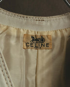"CELINE" 70's Ivory leather vest
