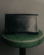 "Christian Dior" 70's-80's Glossy black flap shoulder bag