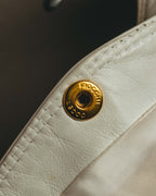 "CELINE" 70's Ivory leather vest