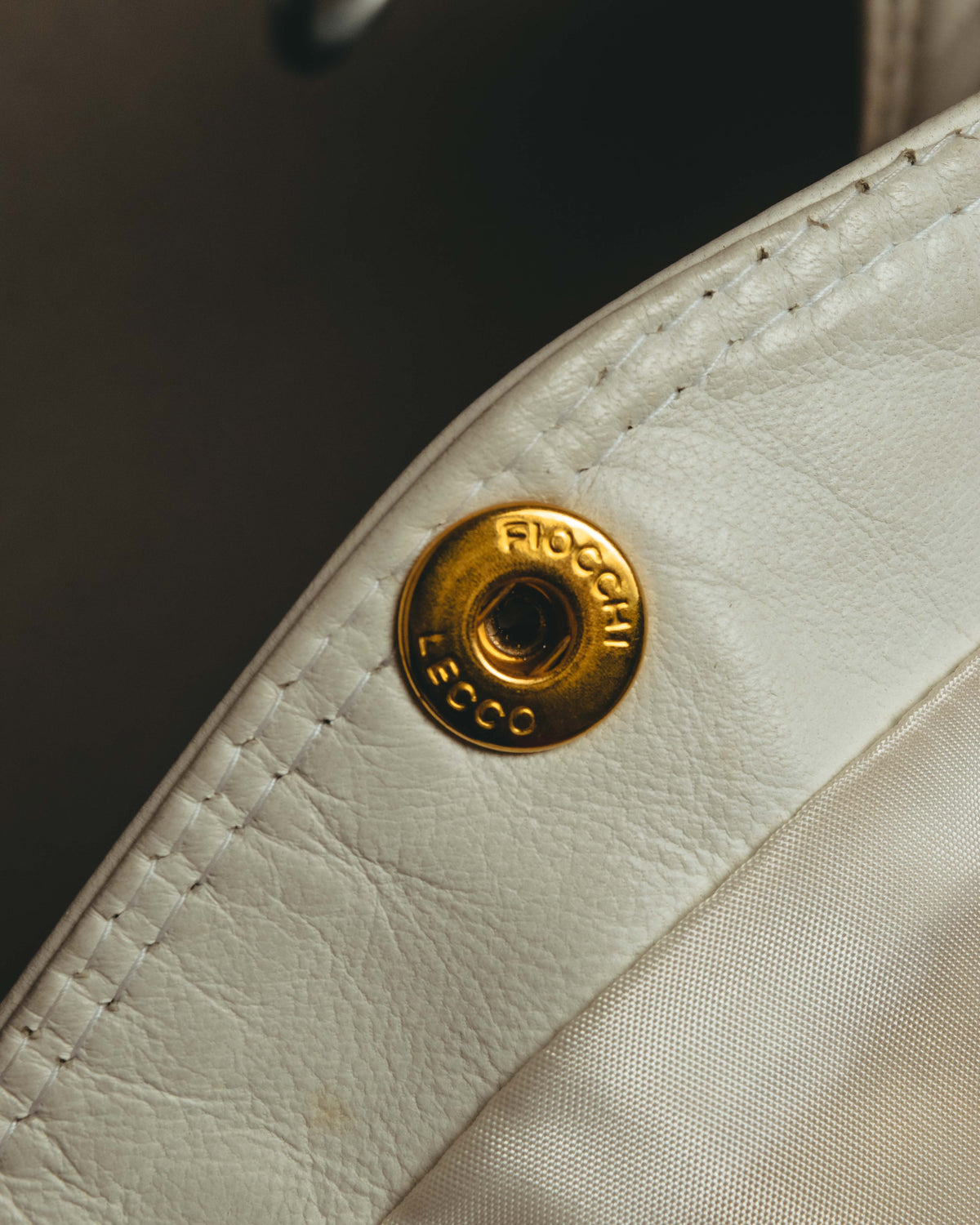 "CELINE" 70's Ivory leather vest