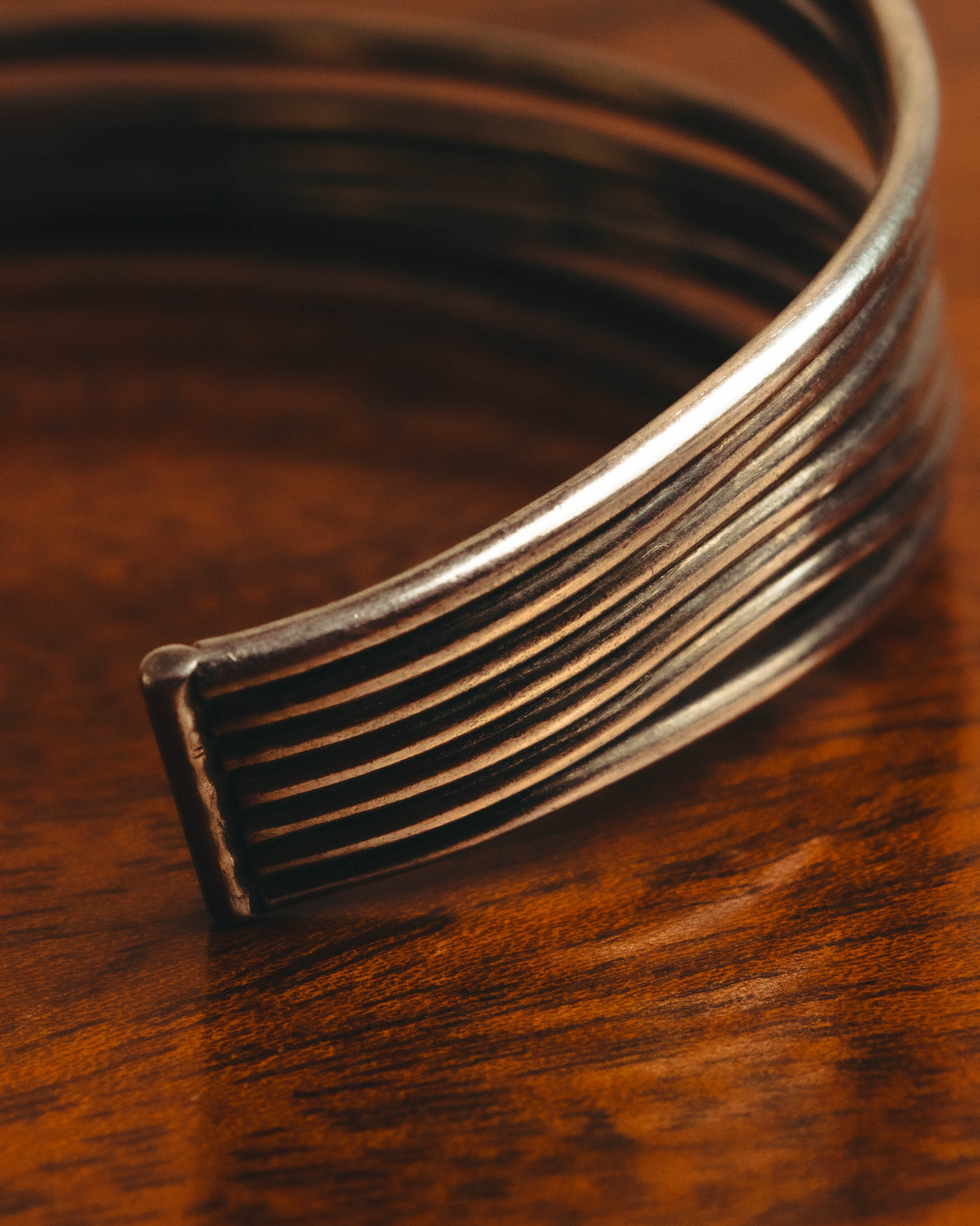"PHILIPPE AUDIBERT" Sculptural silver tone cuff bracelet