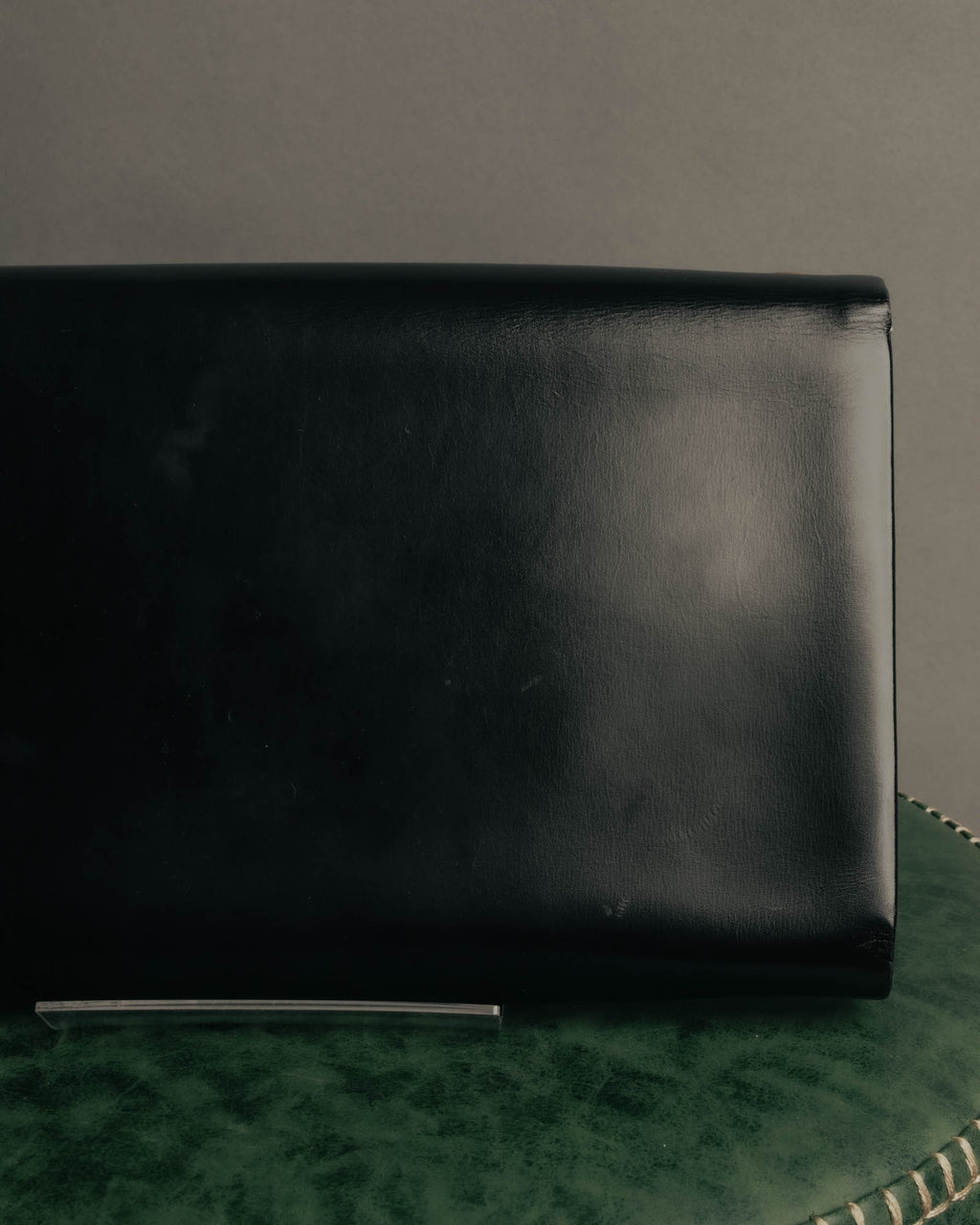 "Christian Dior" 70's-80's Glossy black flap shoulder bag