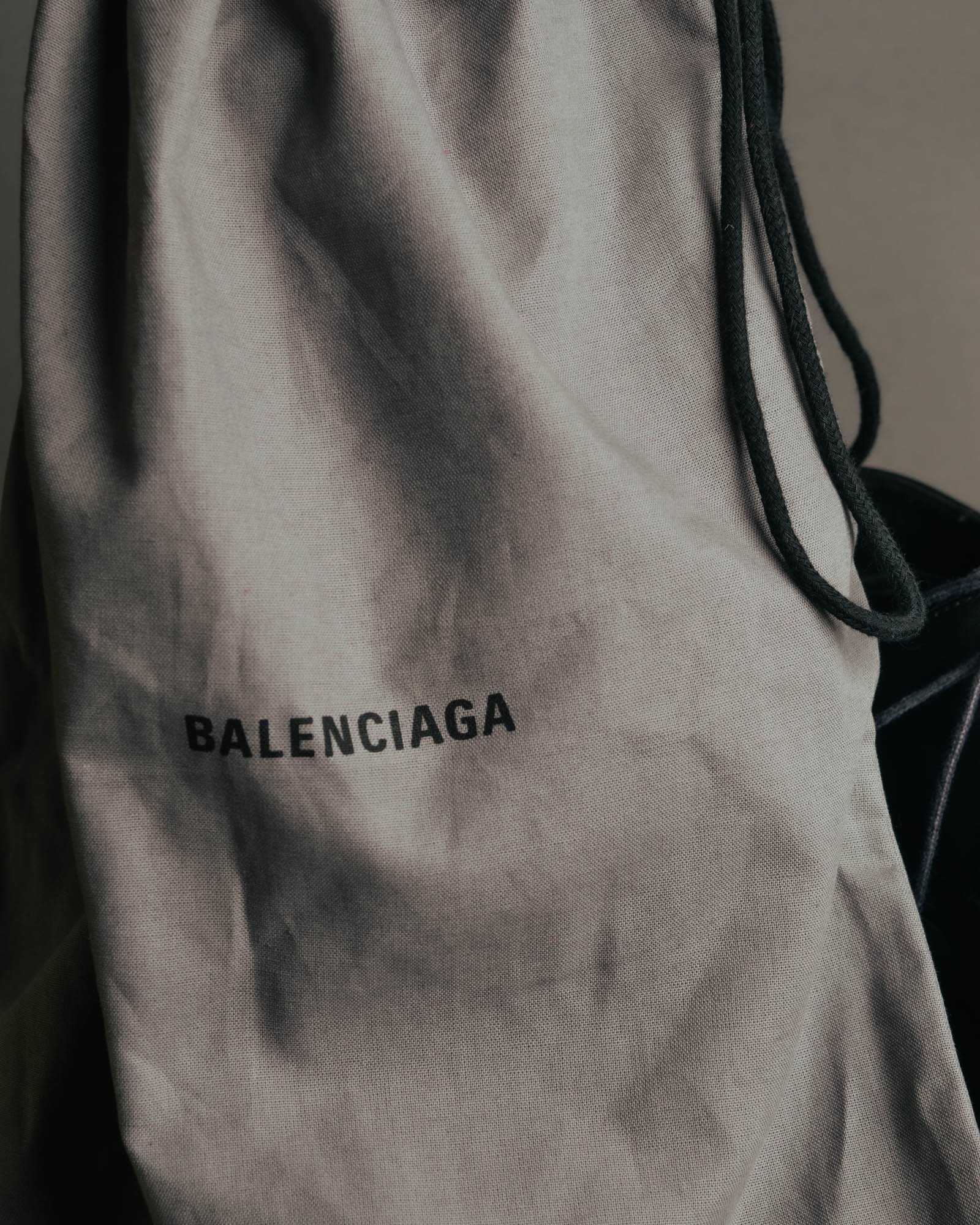 "BALENCIAGA" Sleek square toe leather derby shoes