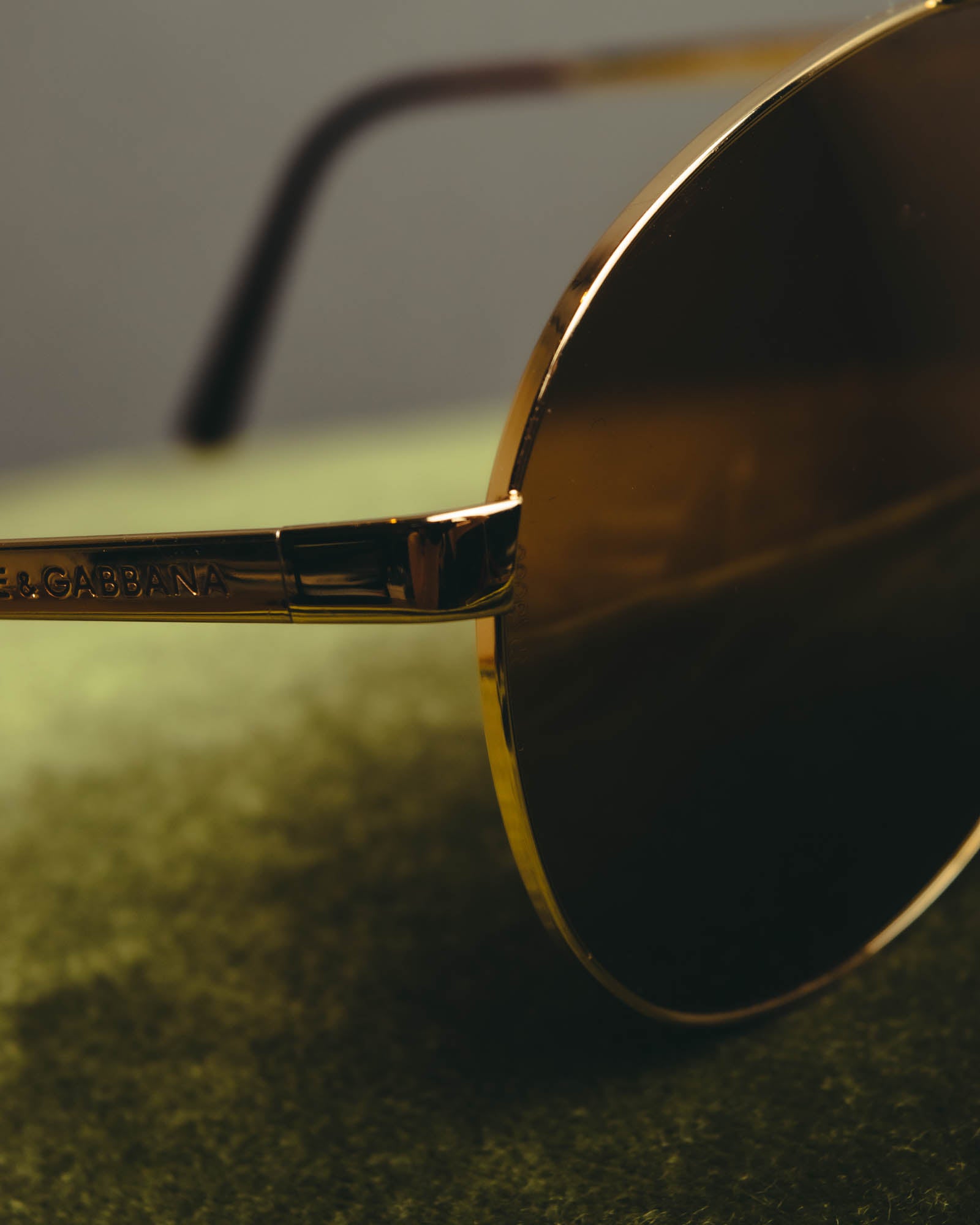 “Dolce&Gabbana” 00’s-10’s Gold metal aviator sunglasses