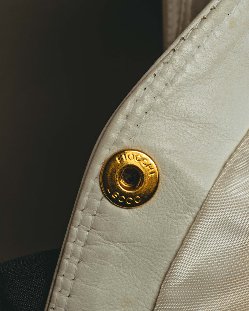 "CELINE" 70's Ivory leather vest