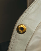 "CELINE" 70's Ivory leather vest