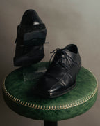 "BALENCIAGA" Sleek square toe leather derby shoes