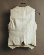 "CELINE" 70's Ivory leather vest