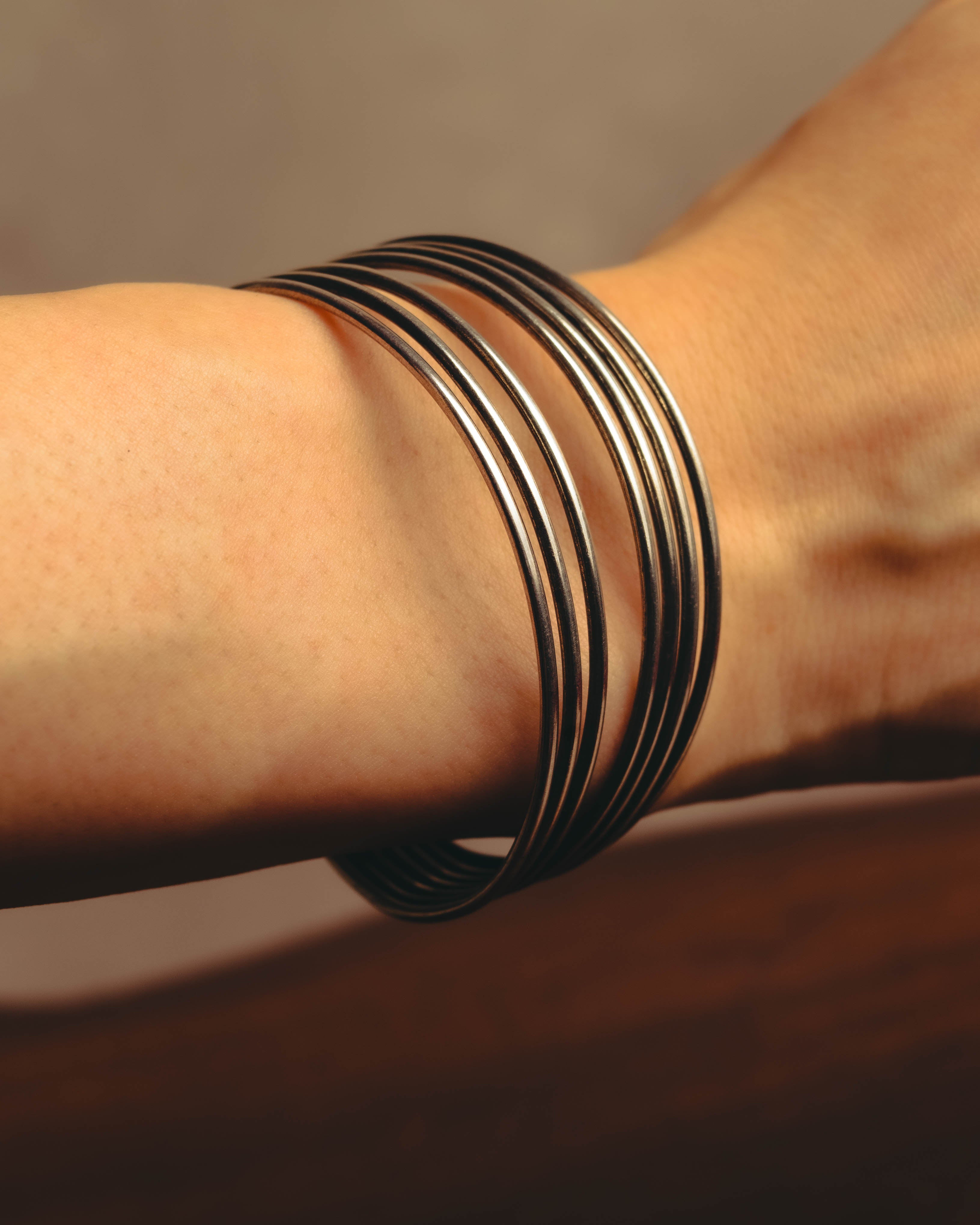 "PHILIPPE AUDIBERT" Sculptural silver tone cuff bracelet