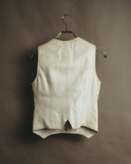 "CELINE" 70's Ivory leather vest