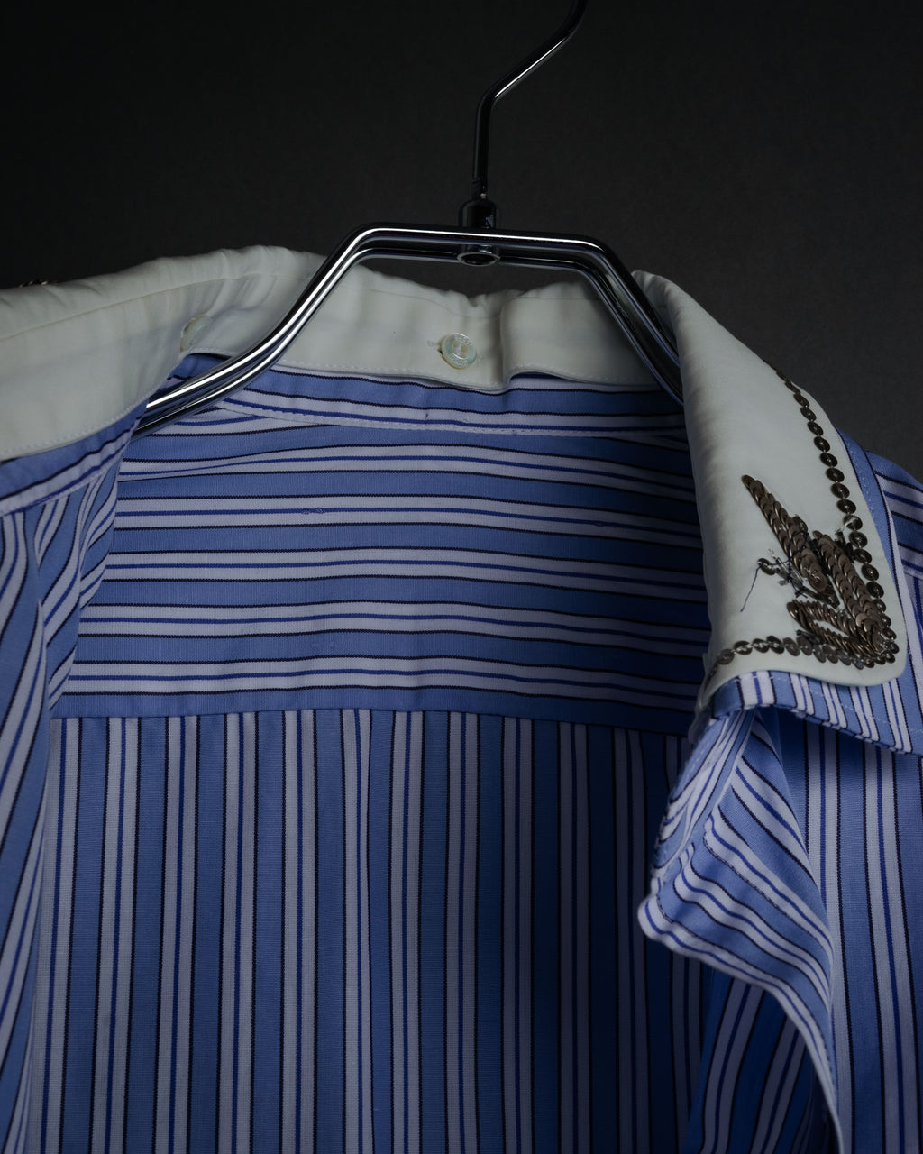 –SPECIAL– “GUCCI” 2016 embellished collar striped long shirt